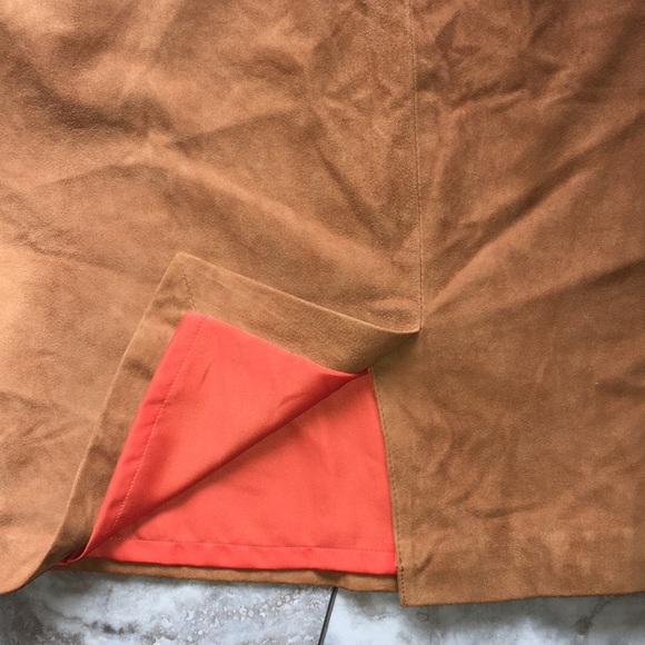 TOMMY HILFIGER REAL SUEDE SOFT LINED PENCIL TYPE SKIRT PREOWNED UNWORN SIZE 14 - Picture 4 of 5